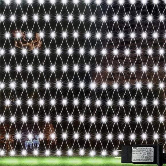 Cool White Net Lights, 360 LED Outdoor Christmas Net Lights, 21x5 ft Mesh Lights - Picture 7 of 7